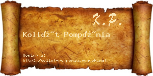 Kollát Pompónia névjegykártya